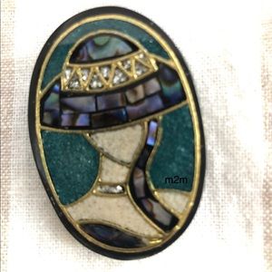 Elegant lady Brooch pin made with resin and sustainably sourced Abalone